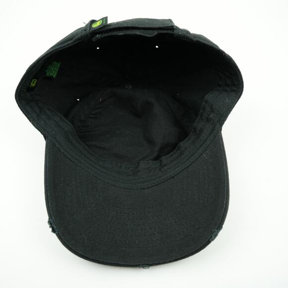 John Deere Hat Cap Ag Dept Tractors Black Yellow Green Distressed S/M Strapback - Picture 11 of 12